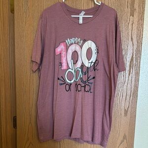 Happy 100th Day of School Teacher Shirt - Pink